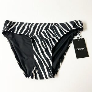 NWT DKNY Zebra Striped Hipster Bikini Bottom Size 4